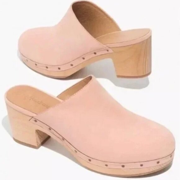 Madewell The Rae Clogs Dusty Clay Wooden Heel Round Toe Sz 9 - Picture 2 of 10
